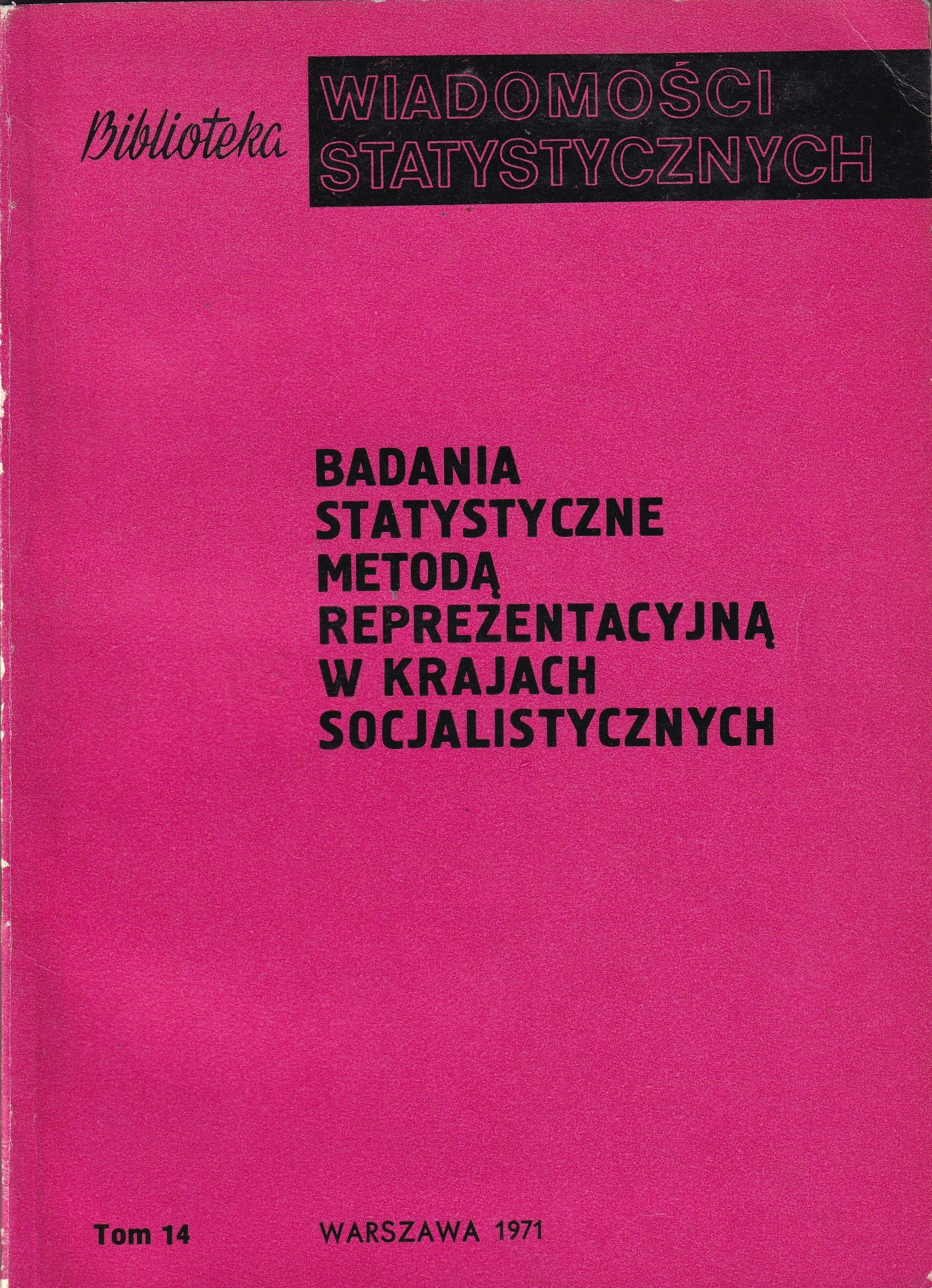 Okładka monografii - Badania statystyczne metodą reprezentacyjną w krajach socjalistycznych