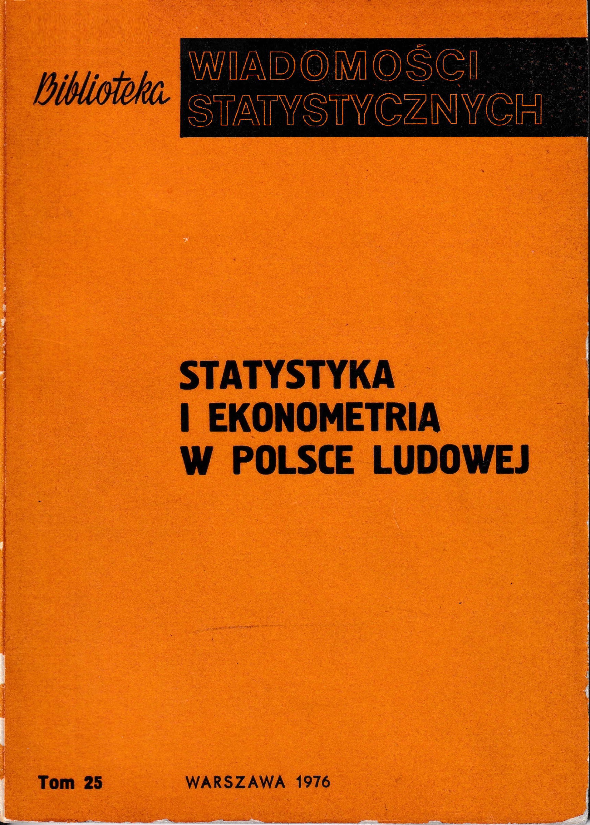Okładka monografii - Statystyka i ekonometria w Polsce Ludowej