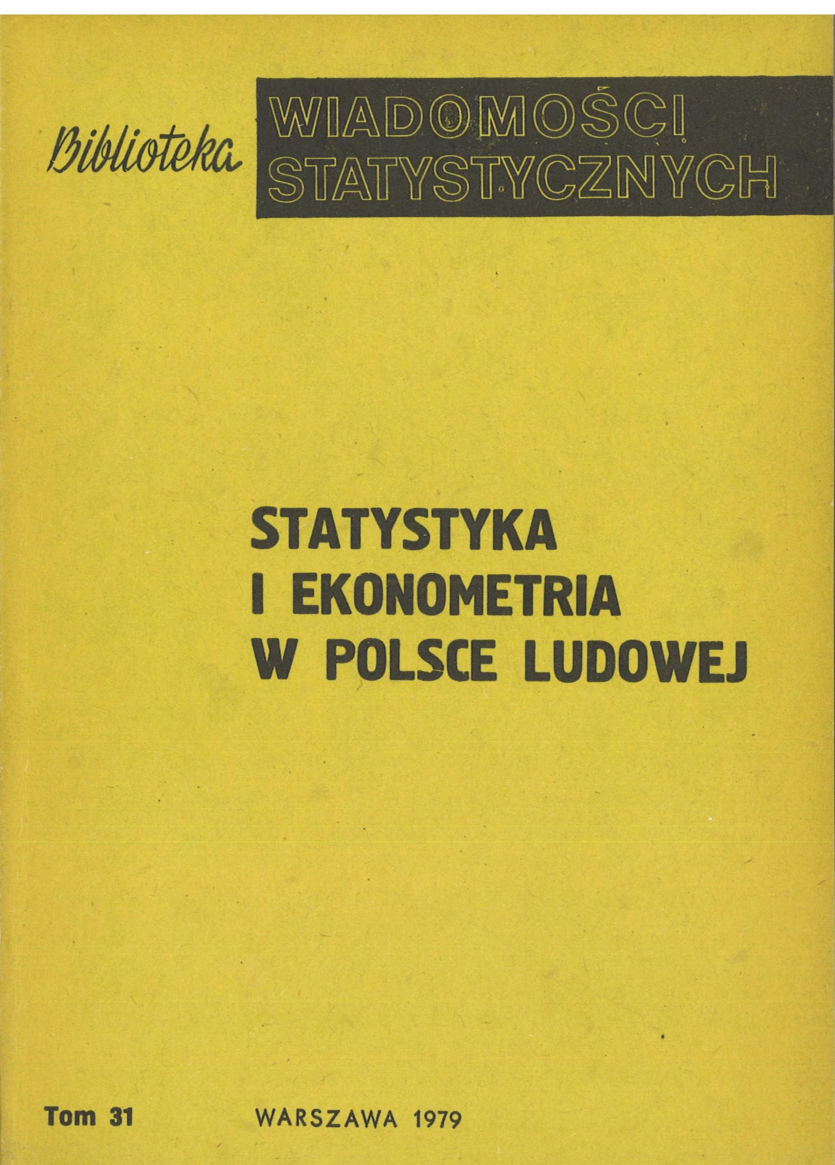 Okładka monografii - Statystyka i ekonometria w Polsce Ludowej (wyd. drugie – zmienione)