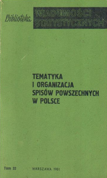 Okładka monografii - Tematyka i organizacja spisów powszechnych w Polsce