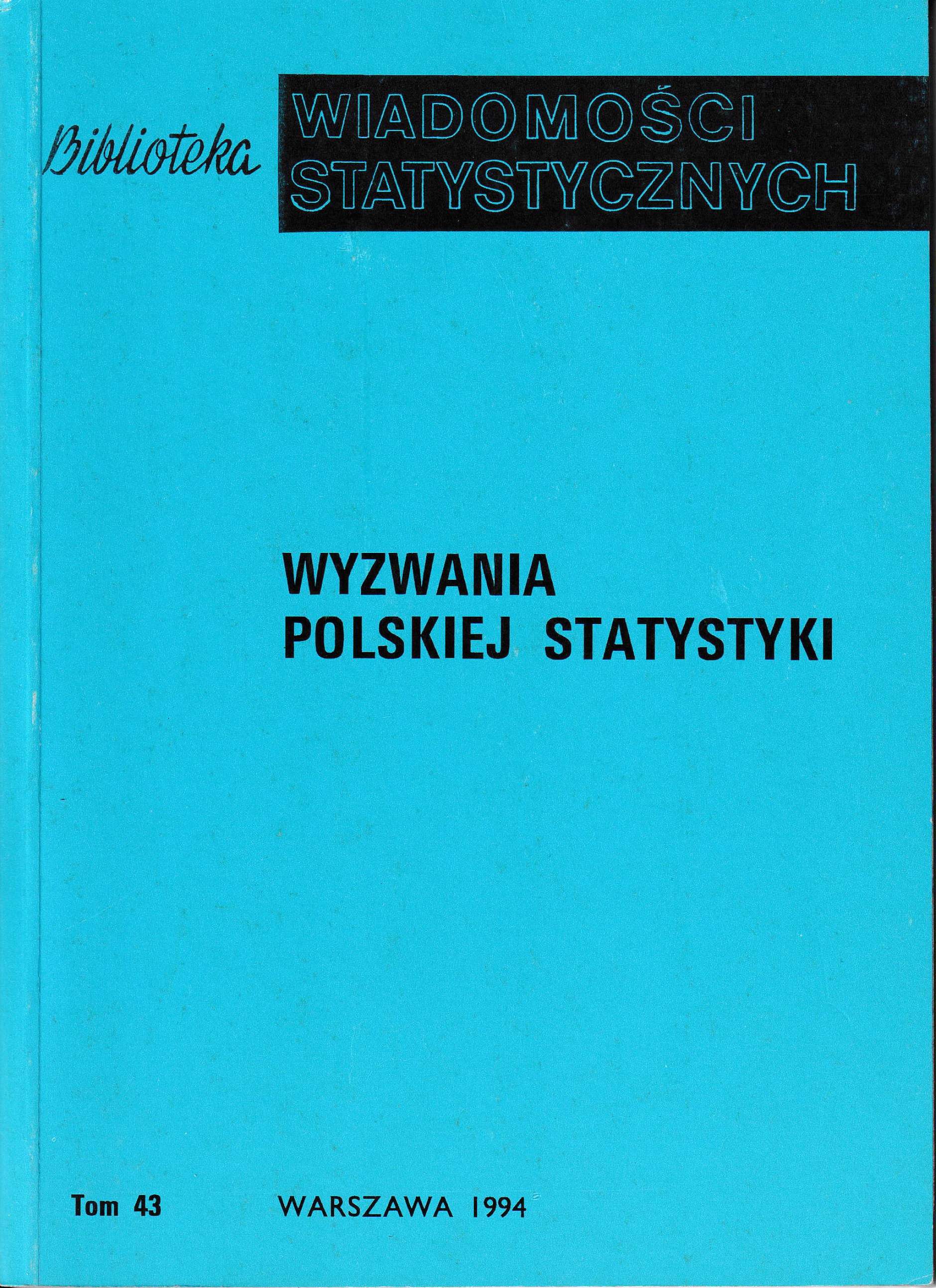 Okładka monografii - Wyzwania polskiej statystyki