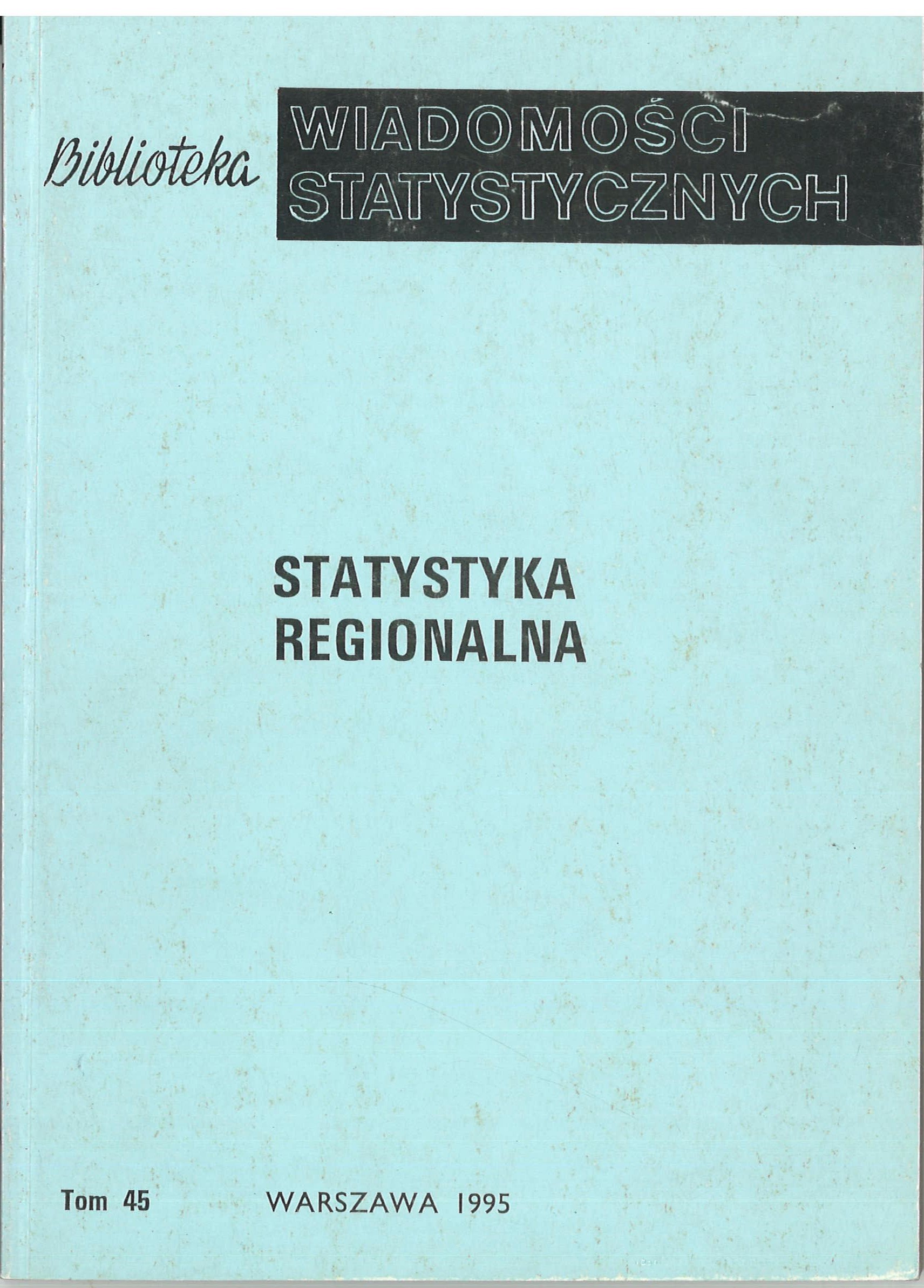 Okładka monografii - Statystyka regionalna