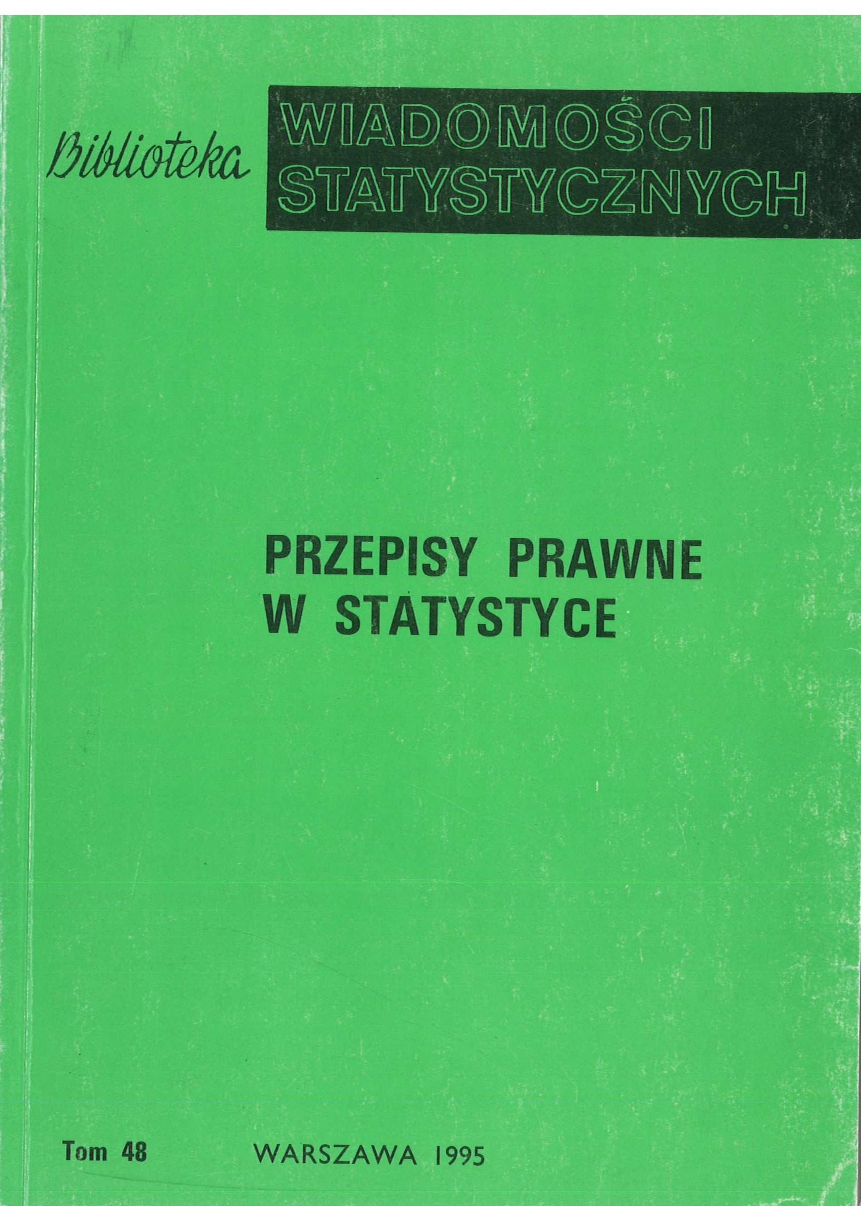 Okładka monografii - Przepisy prawne w statystyce