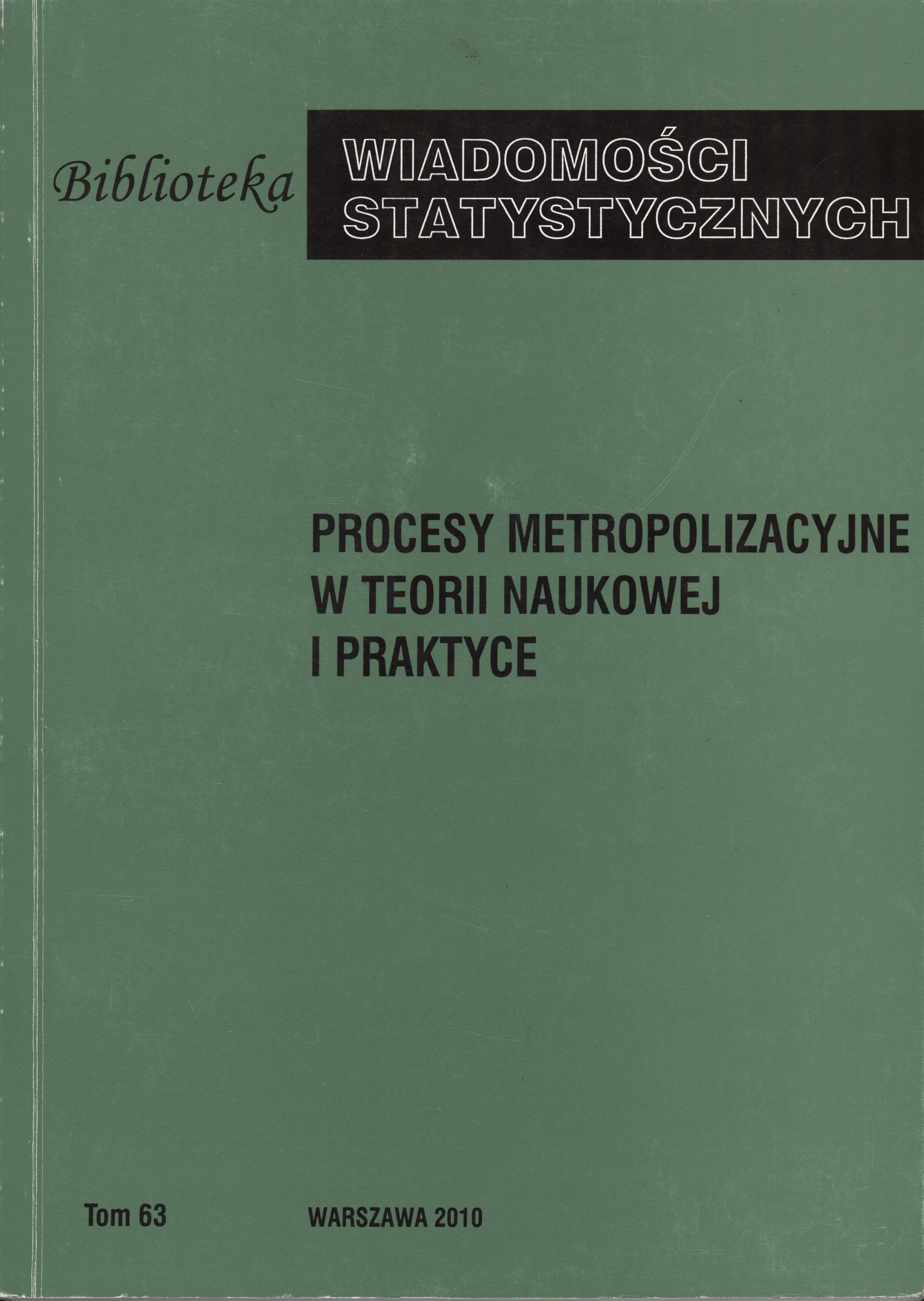 Okładka monografii -  Procesy metropolizacyjne w teorii naukowej i praktyce