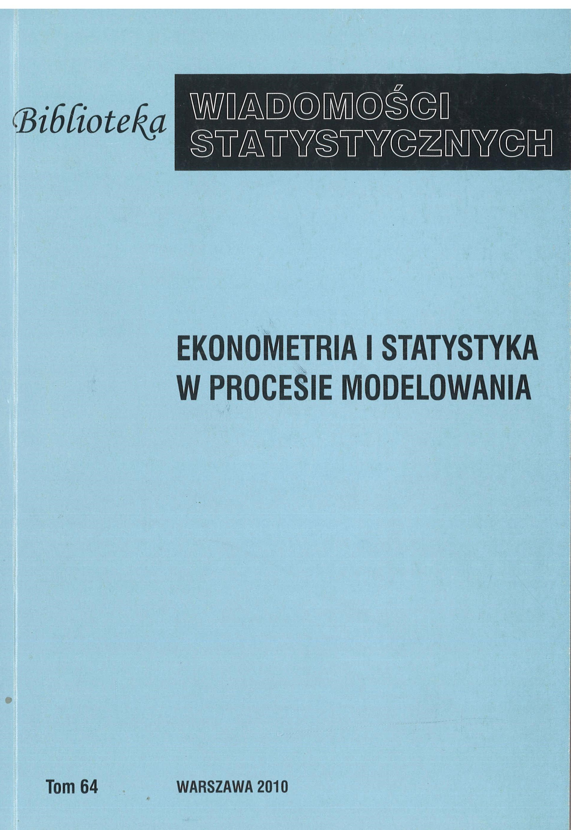 Okładka monografii - Ekonometria i statystyka w procesie modelowania 