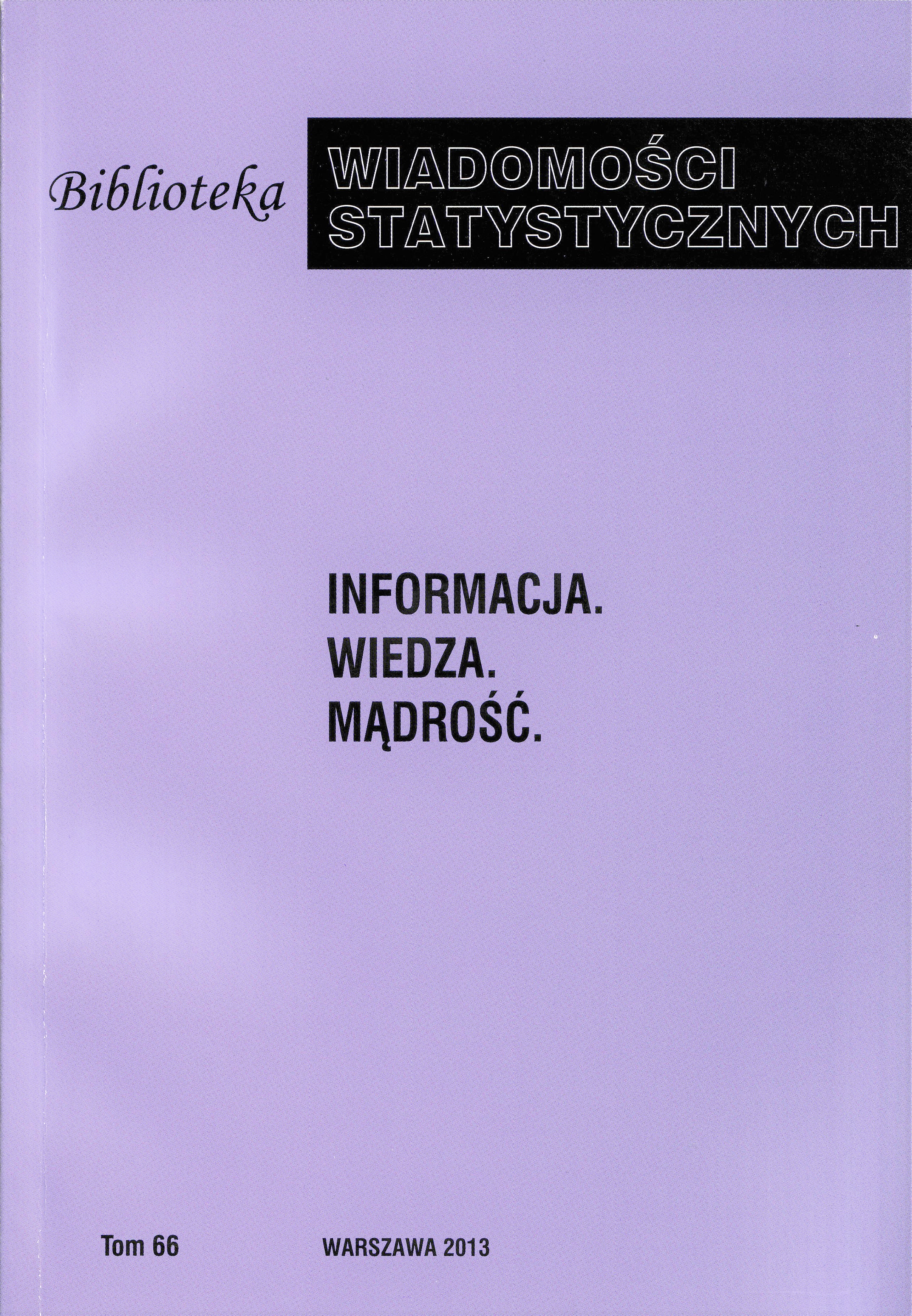 Okładka monografii - Informacja. Wiedza. Mądrość