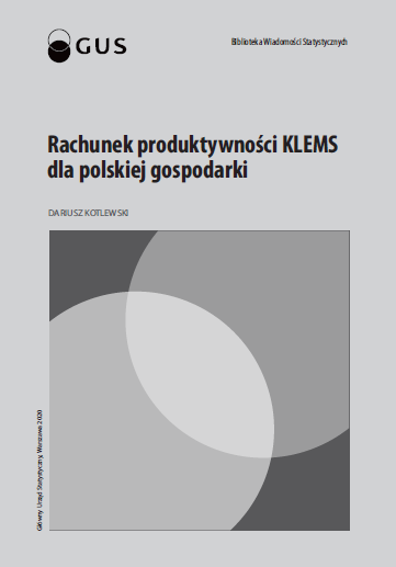 Okładka monografii - Rachunek produktywności KLEMS dla polskiej gospodarki